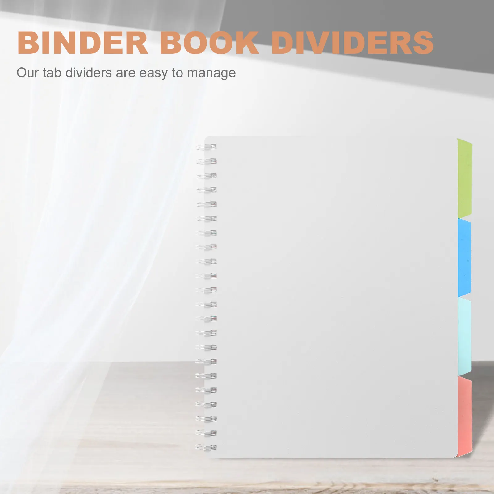 

4Pcs Index Divider Plastic Binder Tabs Detachable for Notebook Loose-Leaf Binder Office School Document Organization