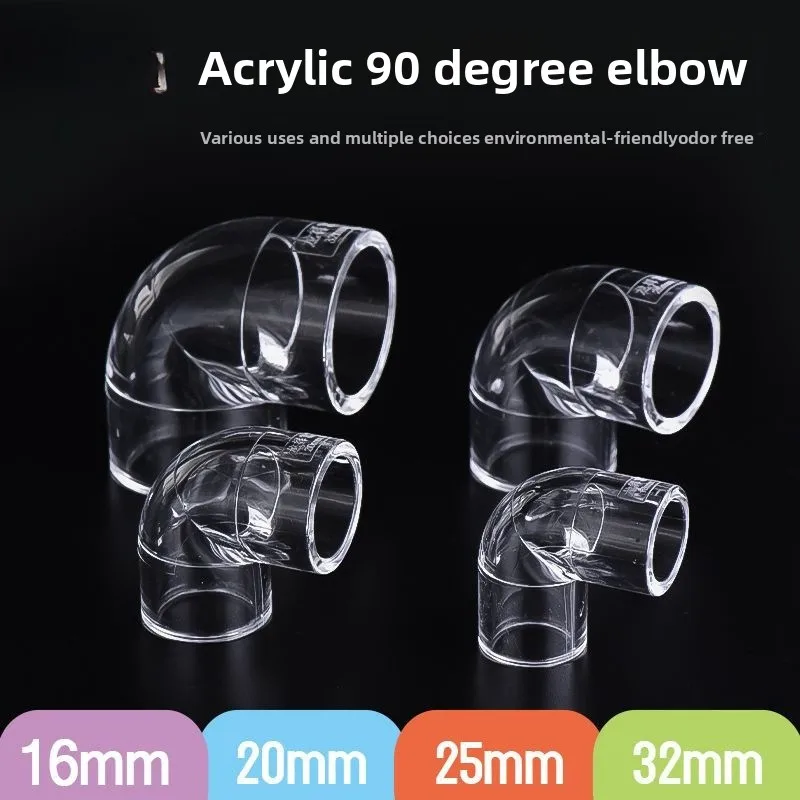 1 PC I.D 16/20/25/32mm Acryl Buisleidingen Transparant 90 Graden Elleboog Eindplug tee Connectors Aquarium Aquarium Tuin Joint