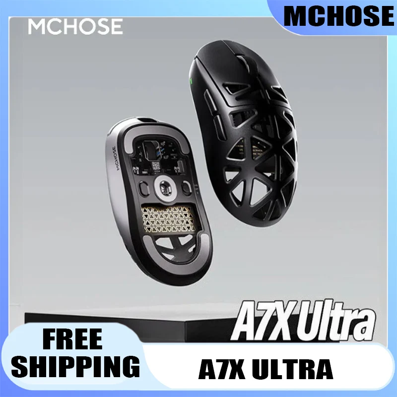 

Беспроводная игровая мышь MCHOSE A7X Ultra PAW3950, двойной оптический переключатель 8k, легкий дизайн, 20000 кадров в секунду, 750 дюймов, 42000 точек на дюйм