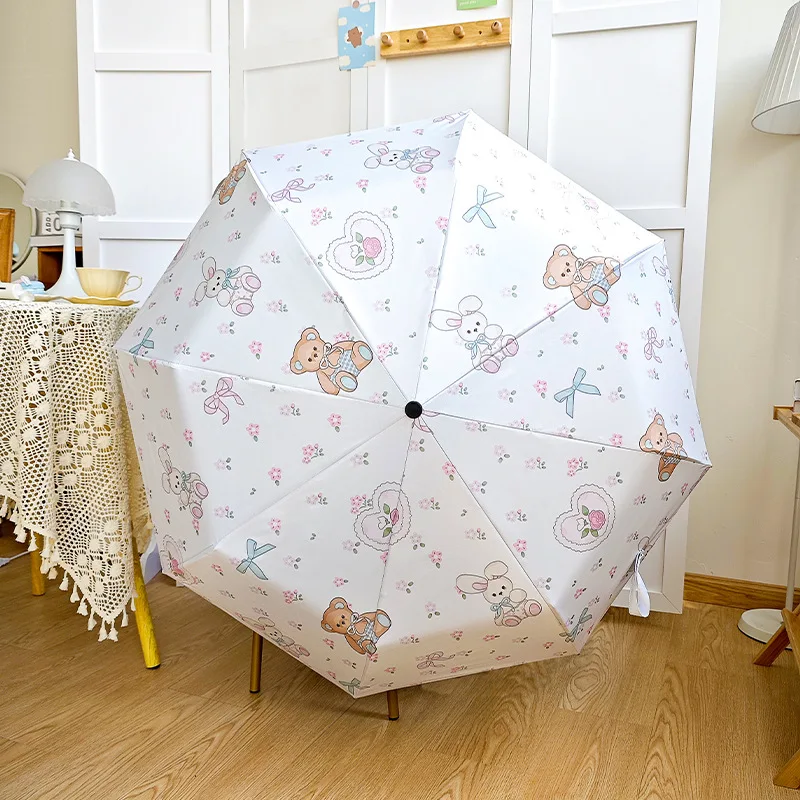 Cute Automatic Umbrella Women's High Aesthetic Value Sunshade Umbrella Sun Umbrella Daily Use Goods Rain And Sun Protection