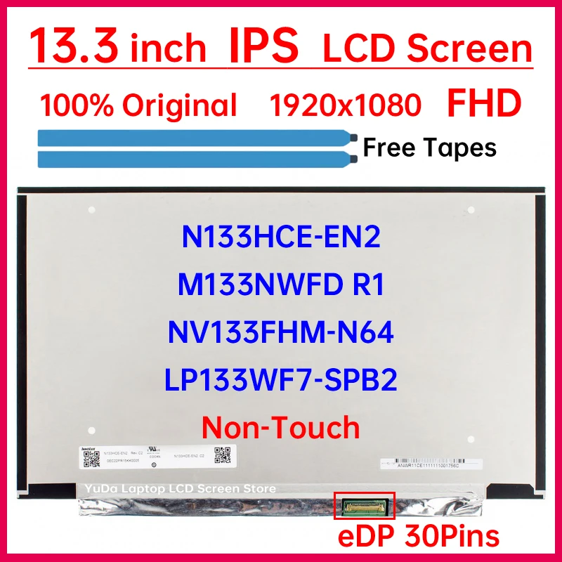 

13,3-дюймовый ЖК-экран N133HCE-EN2 M133NWFD R1 LP133WF7-SPB2 NV133FHM-N64 для Lenovo ideapad S340-13IML, матричная панель дисплея 1920x1080