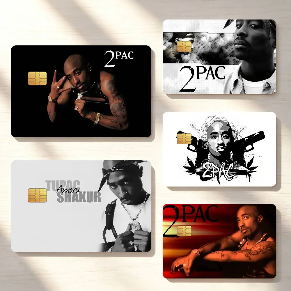 Singer T-Tupac Shakur Credit Card Sticker Waterproof Anti-Scratch 4PCS Bank Debit Traffic Cover Decoration