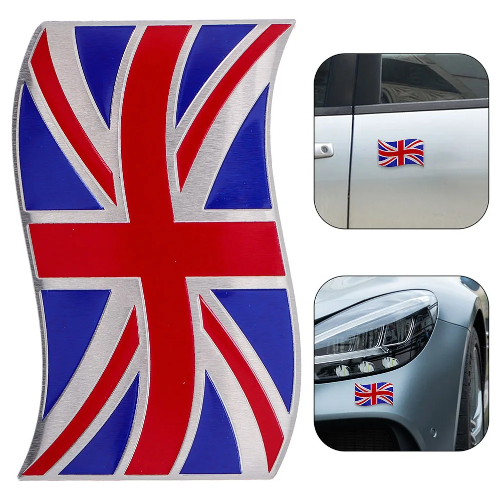 

2Pcs Flag Car Stickers Aluminum Metal Decals for Trucks Cars Motorcycles Waterproof Uk Flag Vehicle Badge Emblems