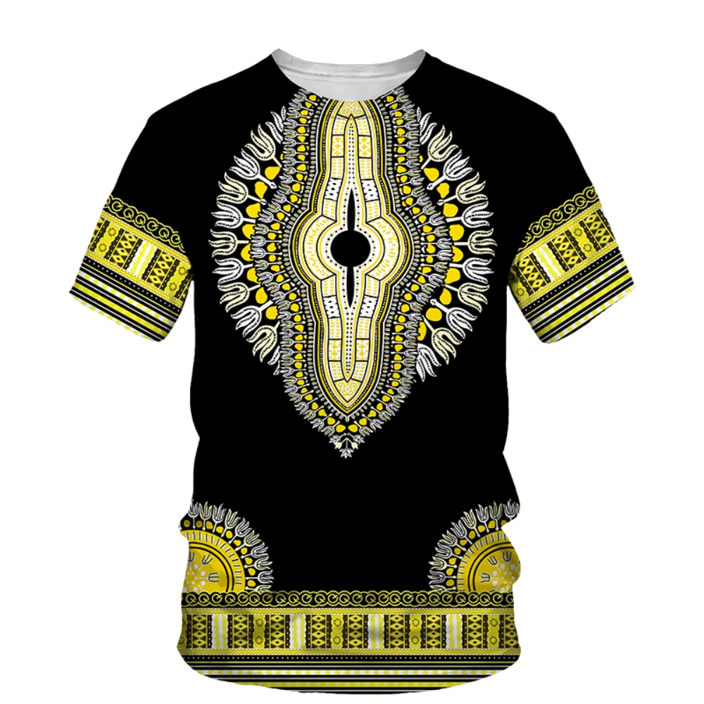 

3D printed men's retro round neck T-shirt casual tycoon street fashion trend summer plus size shirt