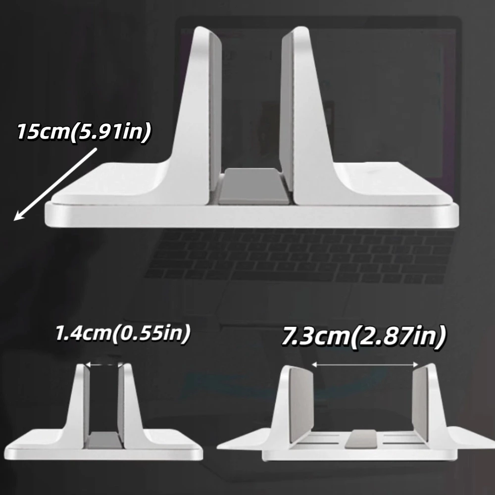 Space-Saving Vertical Laptop Stand Adjustable Heat Dissipation Aluminum Laptops Holder Wear-resistant Anti-slip