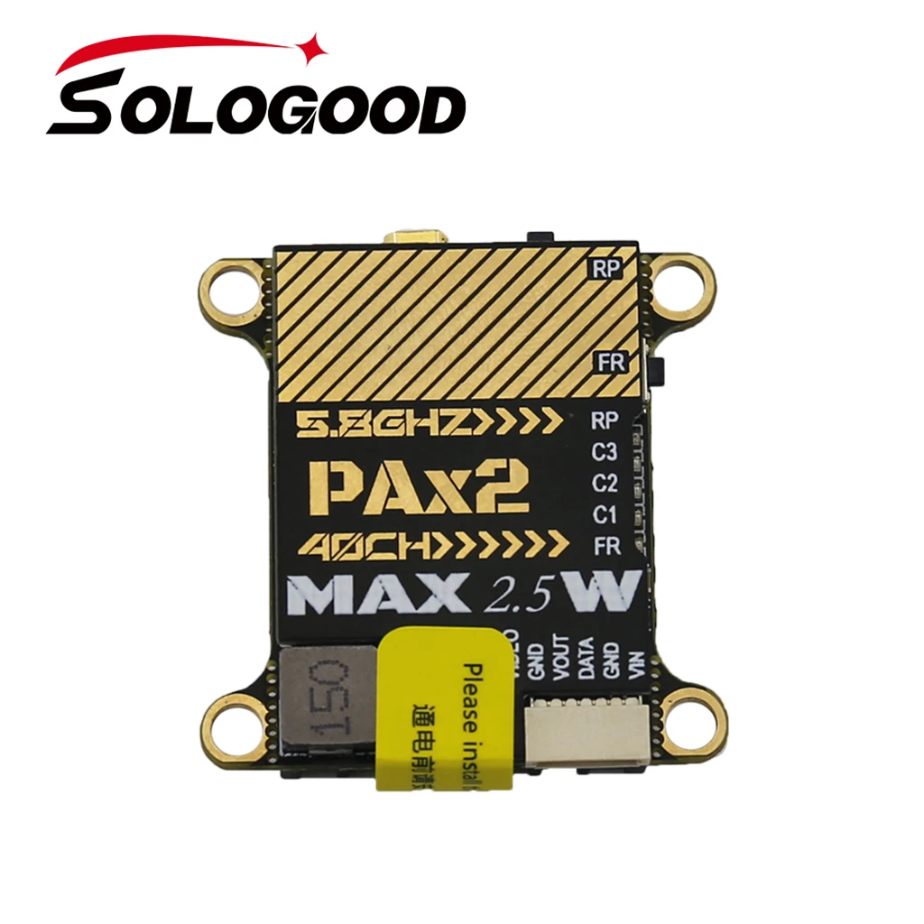 

SoloGood 5.8G MAX 2.5W 40CH VTX 0-25-400-800-1500-2500mW NTSC/PAL For RC FPV Quadcopter