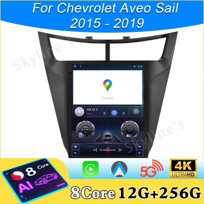 Android 16 Car Radio 9.7 Inch For Chevrolet Aveo Sail 2015 - 2019 Carplay Navigation GPS Multimedia Player No 2din 4G WIFI Unit