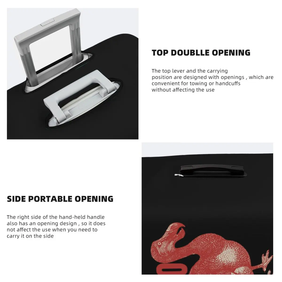 دودو بيرد (1) غطاء حماية مرن لرحلة الأمتعة مقاس 18-32 بوصة