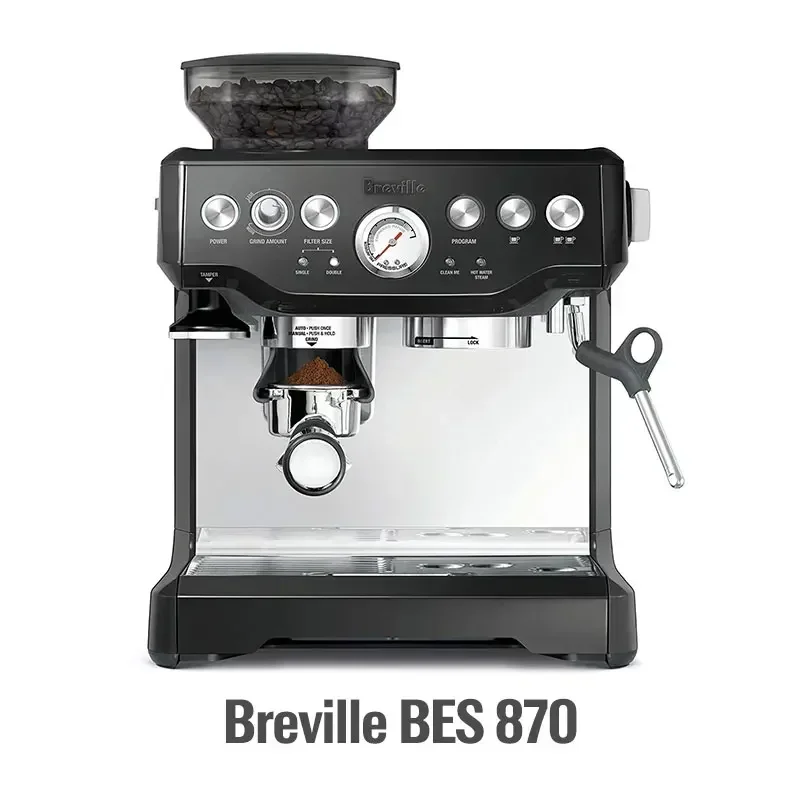 ماكينة قهوة اسبريسو من Breville Bes870، مطحنة شبه أوتوماتيكية من الفول إلى الأكواب، مثالية للاستخدام المنزلي والتجاري #1