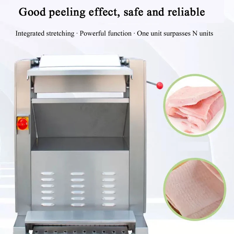 

Commercial Pig Pork Meat Skin Peeling Machine Thickness Adjustable Pork Lamb Beef Skin Slice Fat Remove Skinner Cut Machine