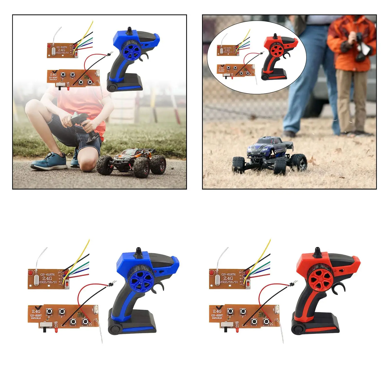 Nadajnik zdalnego sterowania z odbiornikiem DIY 4-kanałowy do modelu łodzi czołgowej