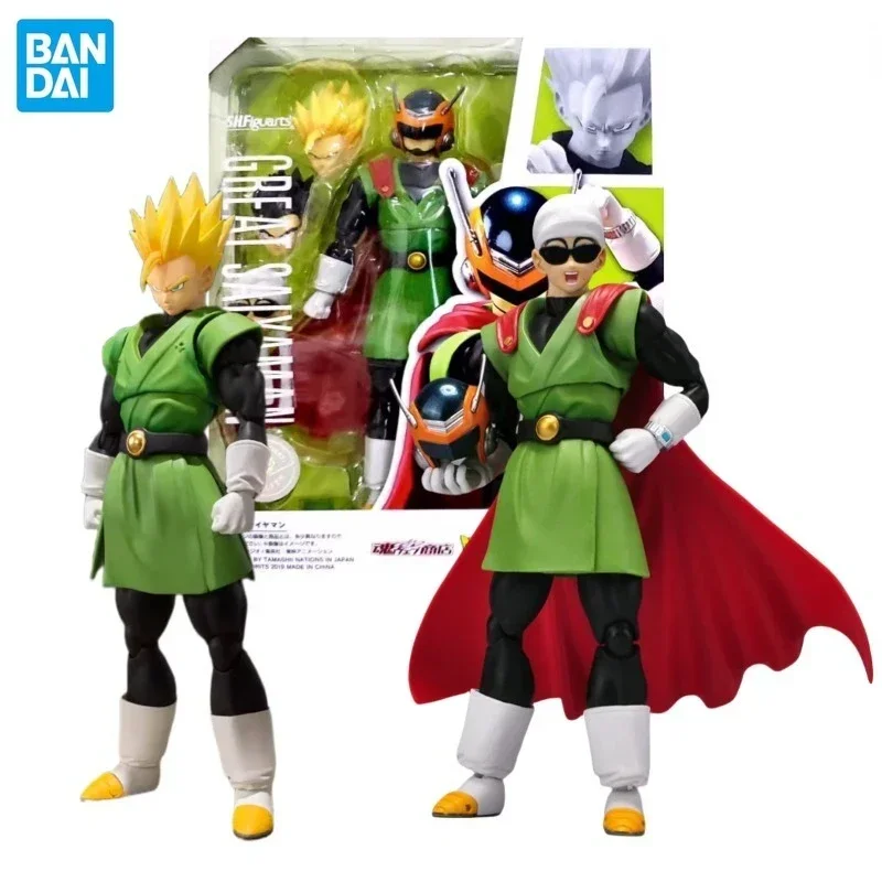 In Stock Bandai Original Dragon Ball Z SHF Great Saiyan Gohan Anime Action Figure PVC 14cm Toys Holiday Gifts Collectible Models