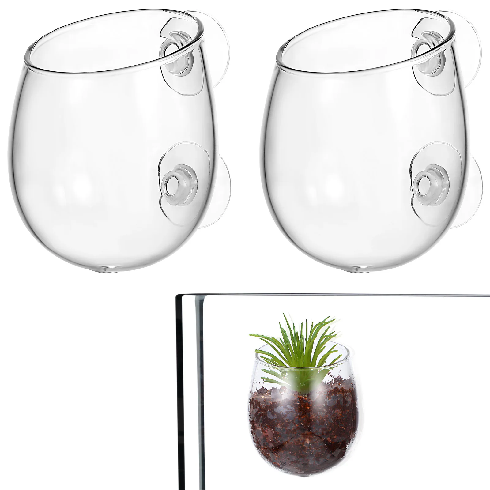 

2Pcs Aquatic Plant Cups Clear Suction Cup Aquarium Planter Fish Tank Accessories for Underwater Decor Aquarium Plant Holder
