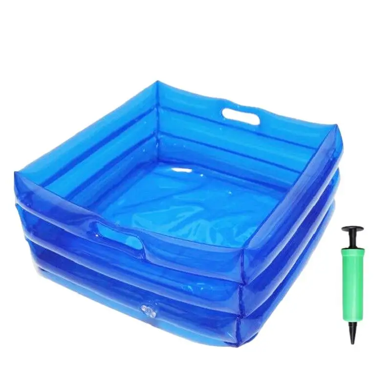 

Multifunctional Inflatable Foot Wash Basin Collapsible Pool Footbath Blue Foot Bath For Home Spa Portable Wash Basin For Yard