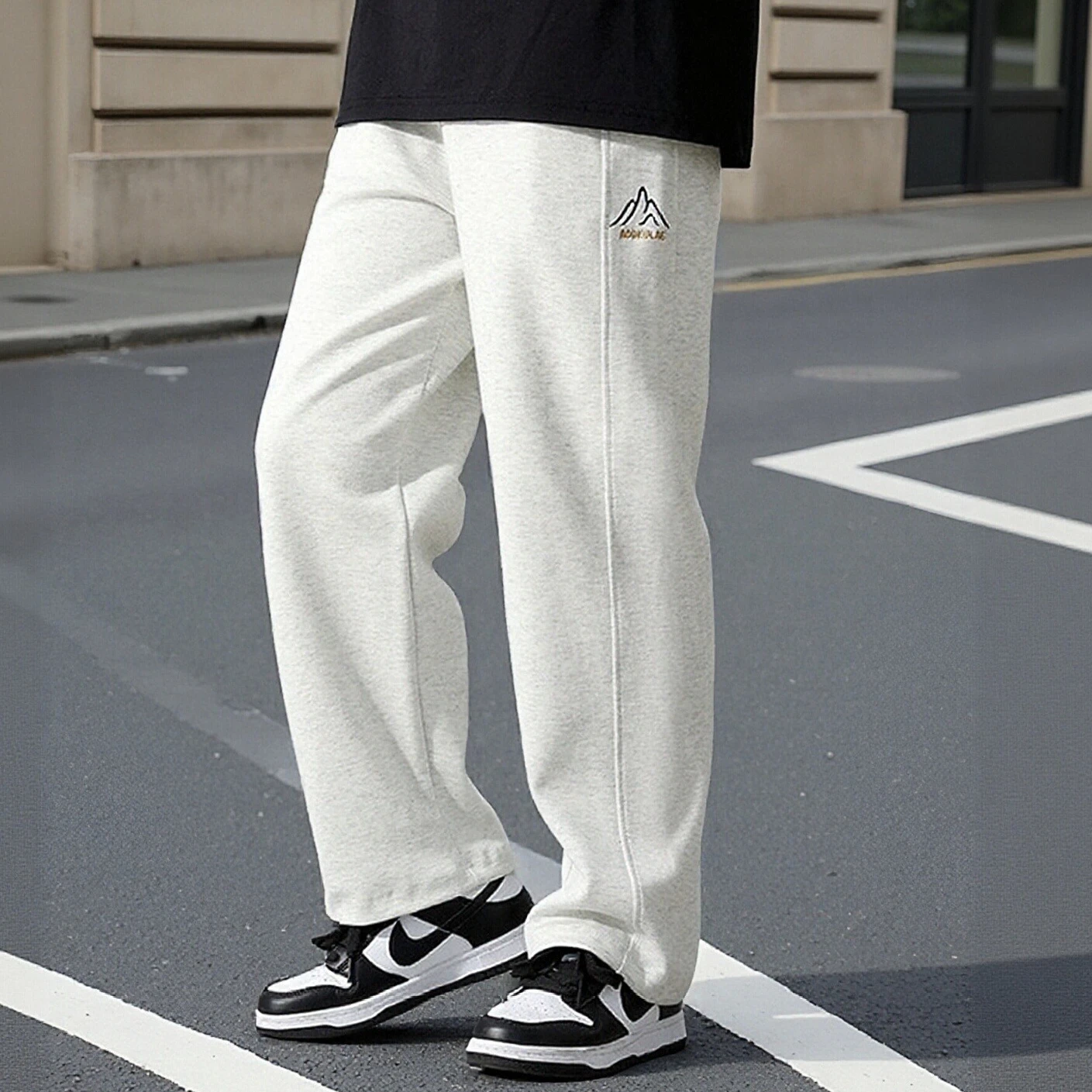 3 Colors Boys Embroidery Straight Leg Modal Sweatpants Elastic Waist Loose Casual Trousers For School Daily Outdoor Hiking Play