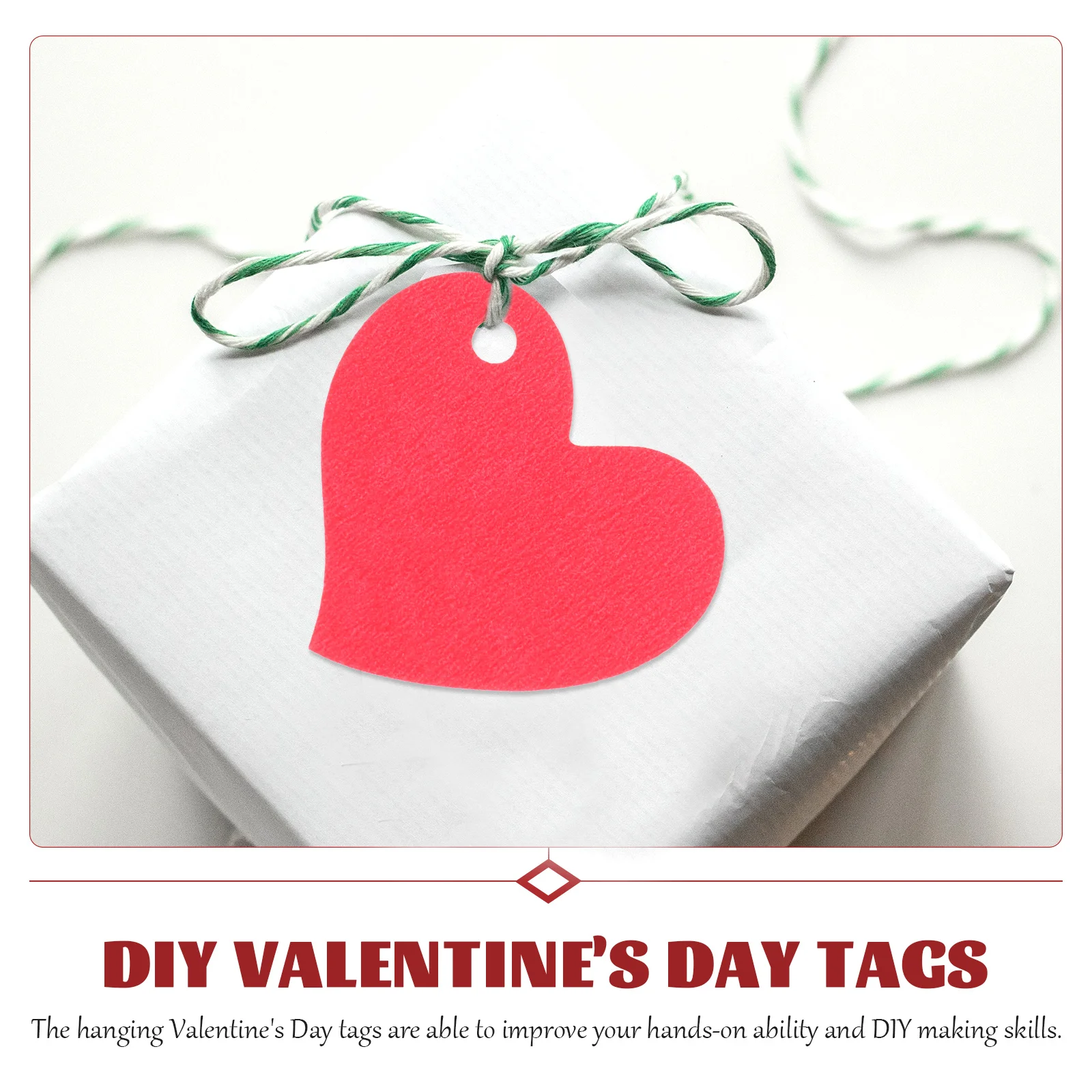 

50 Pcs Wedding Decor Kraft Paper Hanging Tags Valentine's Day Label Heart Shaped Labels