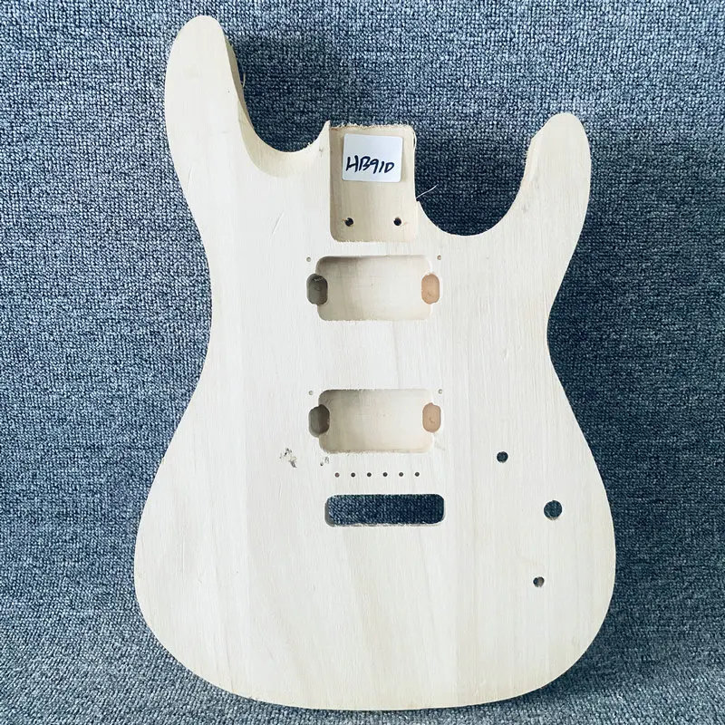

HB910 6 Screws Fixed Bridges 2 Humbucker Pickups DIY Guitar Parts Unfinished ST Guitar Body in SOlid Basswood No Paints