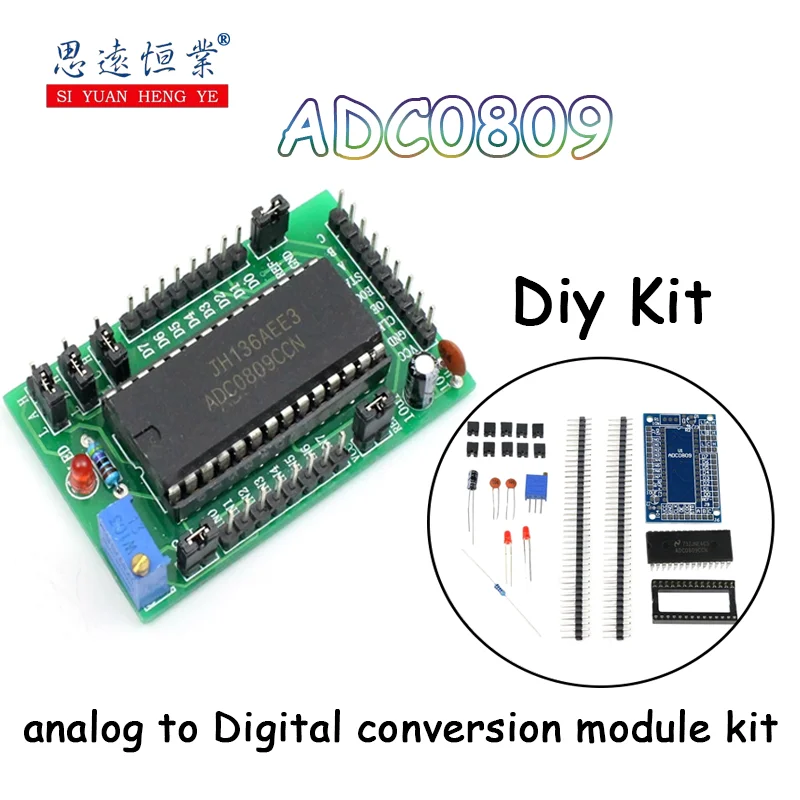 1pcs (Spare parts) ADC0809 analog-to-digital conversion module kit 8-bit / 8-way parallel AD conversion with chip DIY