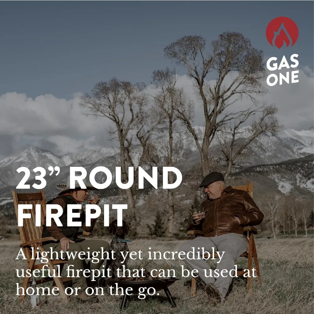 Poisson de foyer extérieur en acier durable - Cheminée à bois GasOne de 23 pouces pour jardin et porche