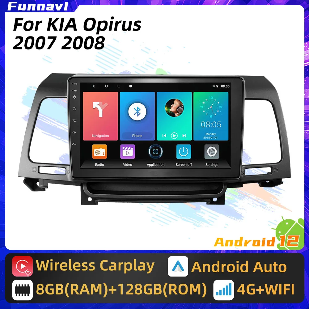 

Автомагнитола для KIA Opirus 2007 2008, 2 Din, Android, GPS-навигация, мультимедийный стереоплеер, Wi-Fi, сенсорный экран, Авторадио, головное устройство