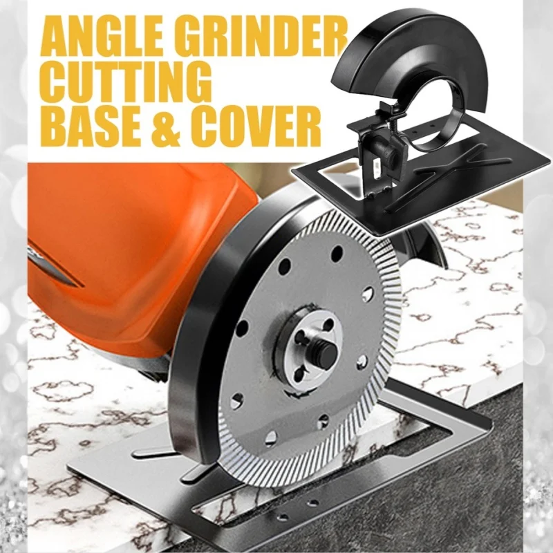 

4 Inch Angle Grinder Safety Protective Cover Safety Covers+ Angle Grinder Base Holder Bracket Set for DIY Woodwoking Tools