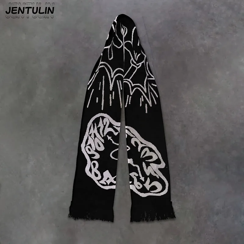 

Модный зимний мужской одежда в стиле Харадзюку, готический мужской вязаный шарф, теплый шейный платок, шарфы в стиле хип-хоп, мягкие длинные повседневные мужские шарфы