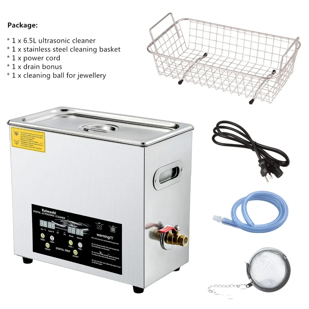 2023 New Kaimashi Ultrasonic Cleaner 6.5L with Digital Timer and Heater for Carburetor Parts Cleaning