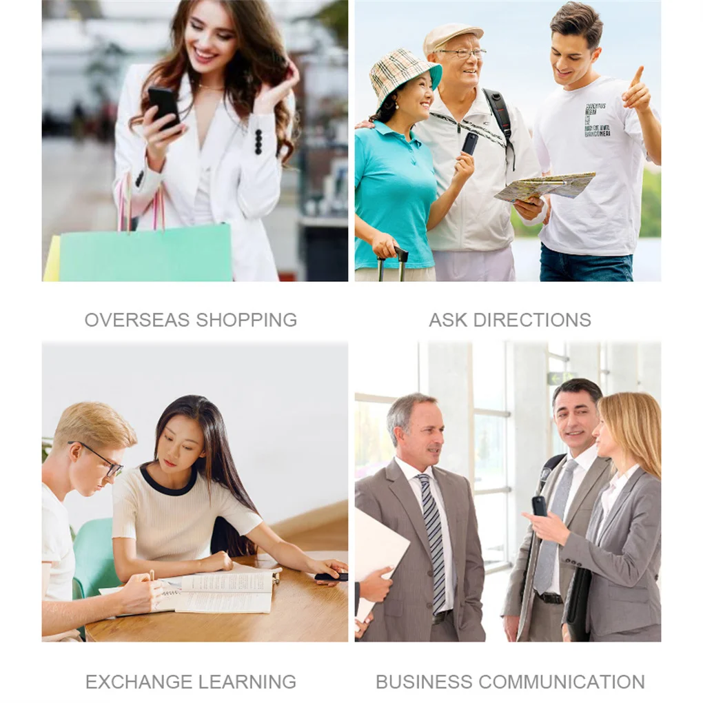 

Языковой переводчик, перезаряжаемый двусторонний переводчик, цифровое обучающее оборудование для бизнеса, взрослых, пожилых людей, черный