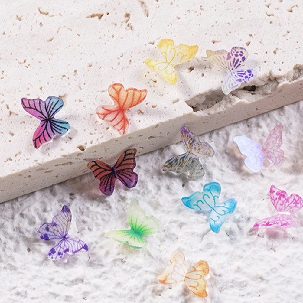 

30 Pcs Butterfly Jewelry Mini Butterflies Crafts Miniature for Nails Acrylic Charms DIY