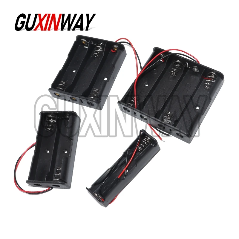 1pcs 18650 Battery Box Lithium Battery With Cord Battery Box 1/2/3/4 Black Plastic 18650 Series Connection Battery Holder