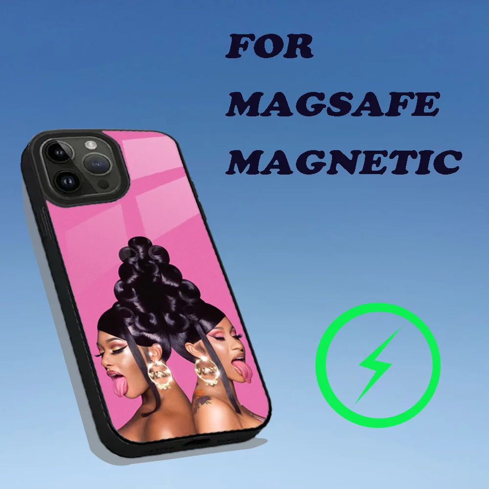 Cardi B Rapper Phone Case For iPhone 16,15,14,13,12,11,Plus,Pro,Max Mini Magsafe Magnetic Wireless Charging