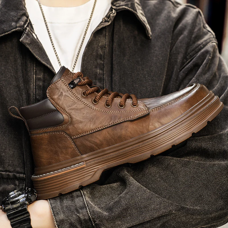 

Men's High Top Denim Boots, Casual Sports Shoes, Trendy and Fashionable Men's Boots
