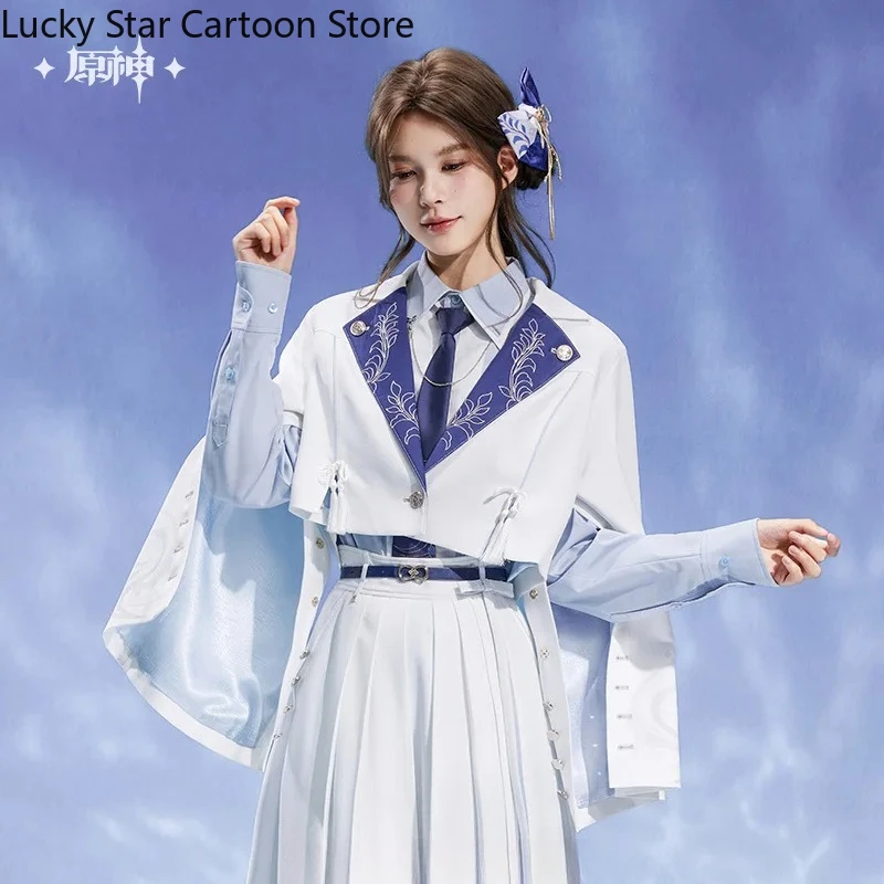 معطف Mihoyo الرسمي Kamisato Ayato بأكمام واسعة وطية صدر السترة لعبة Genshin Impact Ayato أزياء تنكرية للهالوين