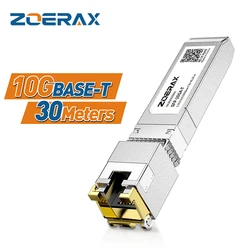 ZoeRax 1.25G/2.5G/10G GBASE-T SFP+ Copper Module to RJ45, CAT6a-Auto-Negotiation Ethernet Module SFP+ Copper Cable Adapter-1PCS