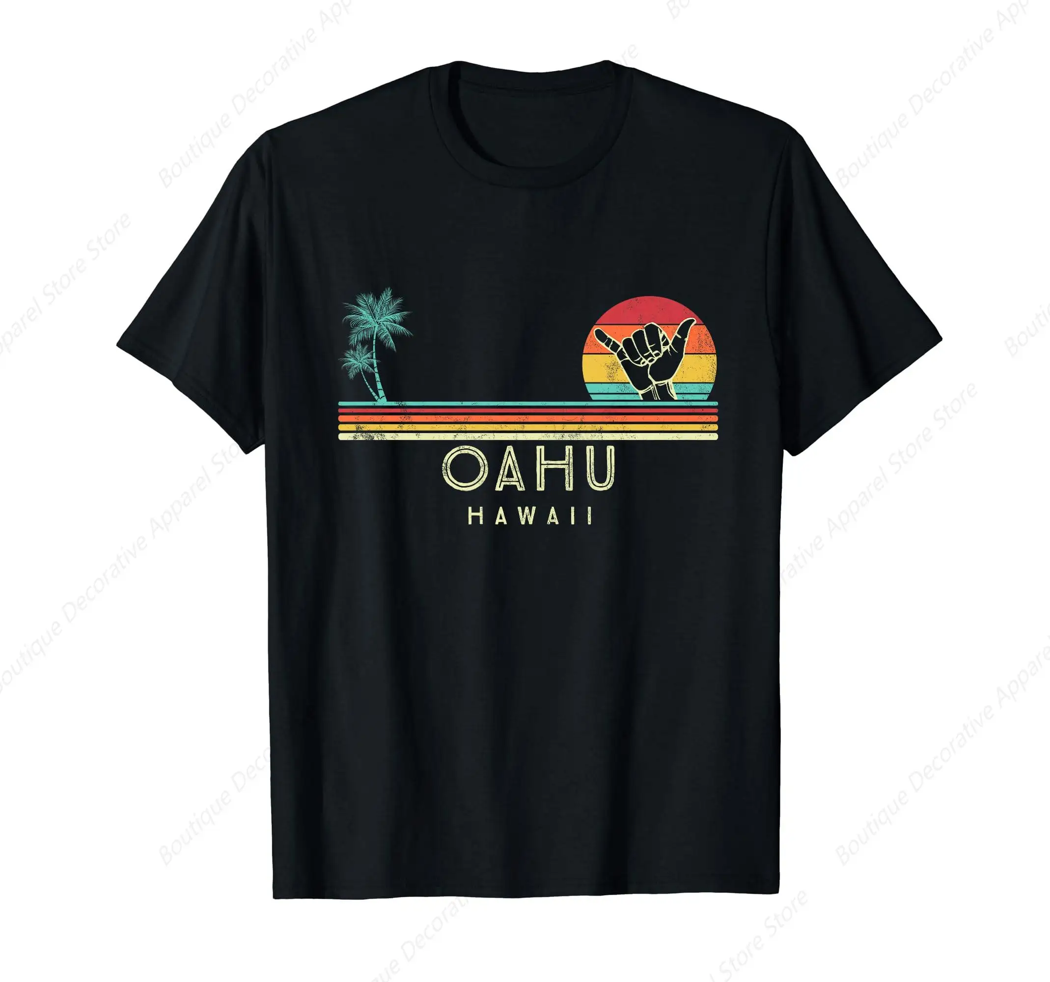 

Oahu Hawaii Shaka palm trees tropical T-Shirt