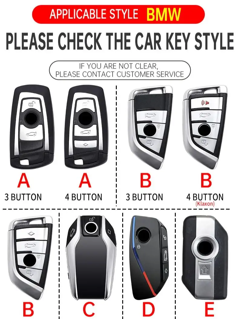 Car Key Case Holder Cover For BMW E90 E93 X1 X2 X3 X4 X5 X6 X7 i7 X7 G07 LCI iX I20 X1 G05 X5 G30 G12 G11 G32 G31 3 5 7 Series