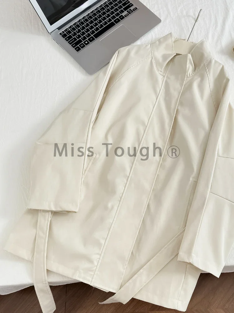 Autumn French Retro Coat Women High Street Solid Vintage Overcoat Female New korean Fashion Design Warm Chic Trench Coat 2024