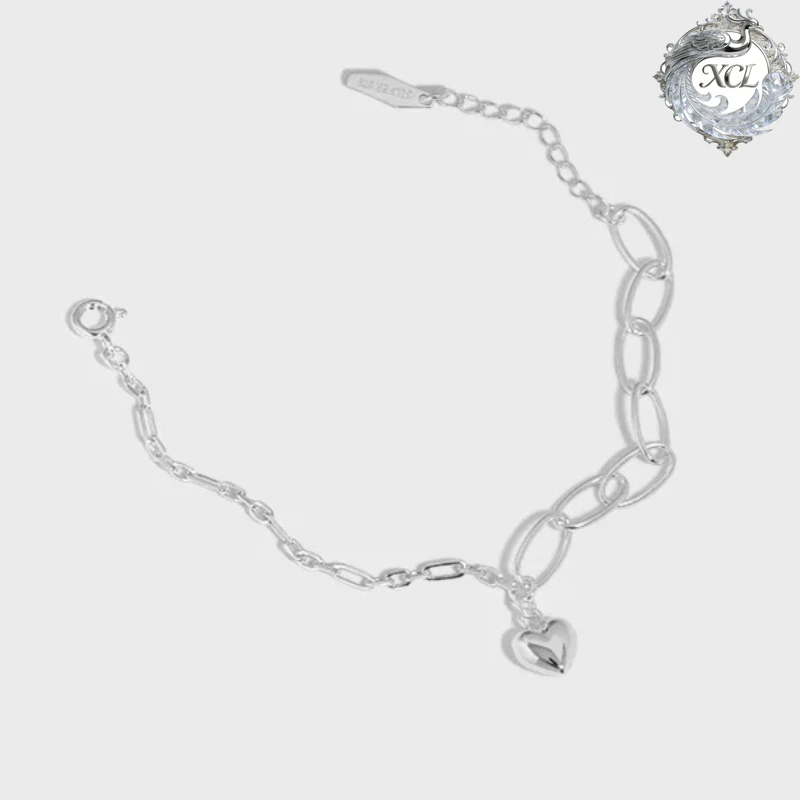 

Браслет из стерлингового серебра S925 с текстурой цепи, минималистичный дизайн, стиль Wild Love, для женщин, ювелирное изделие