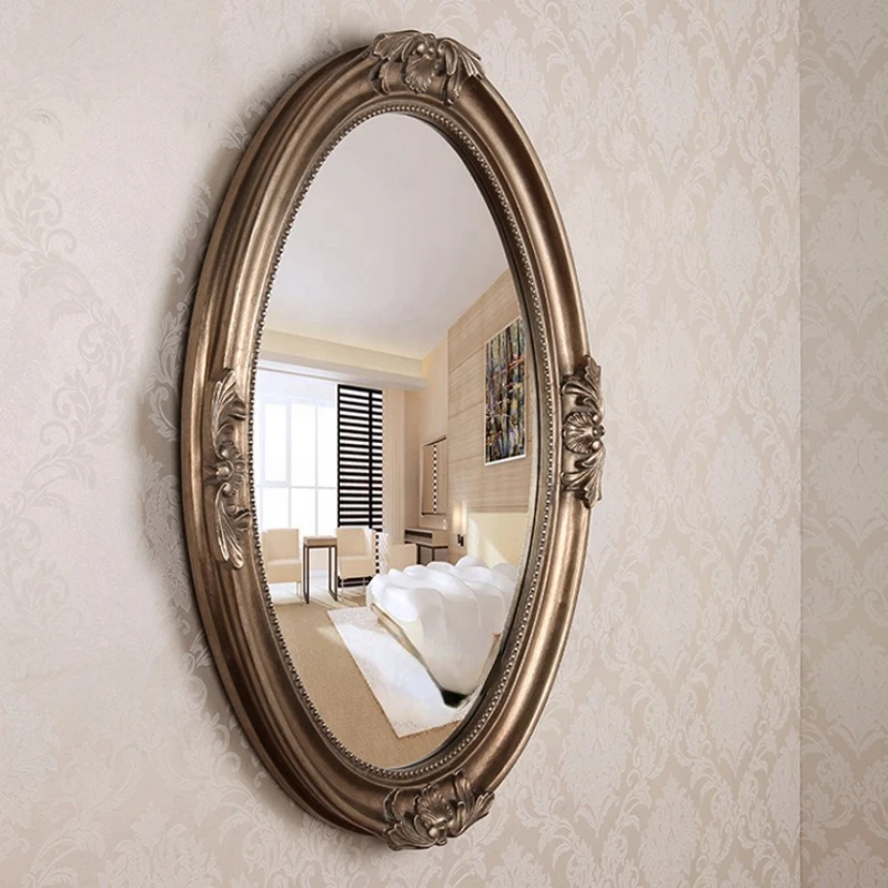 Top Quality Beauty Salon Decor Baroque Mirror Mirror Wall Tiles Bathroom Wash Basin Wall Mirror Beautiful Home Decor Oval Modern