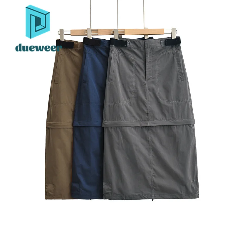 

DUEWEER Removable Wear Skirts Women 2022 Summer High Waist A-Line Cargo Skirt Aesthetic Vintage y2k Streetwear Japanese Fashion