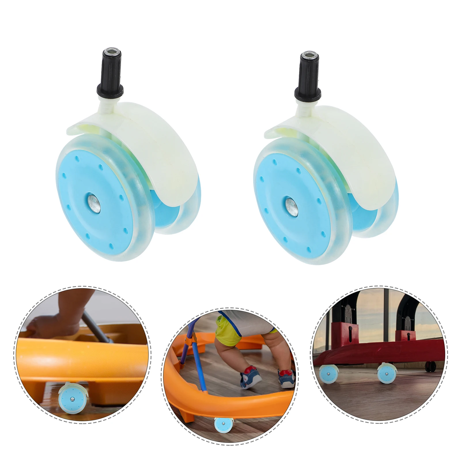 

Baby Stroller Wheels Quiet Swivel Detachable Replacement Accessories Walker Strollers Universal Components Sky blue