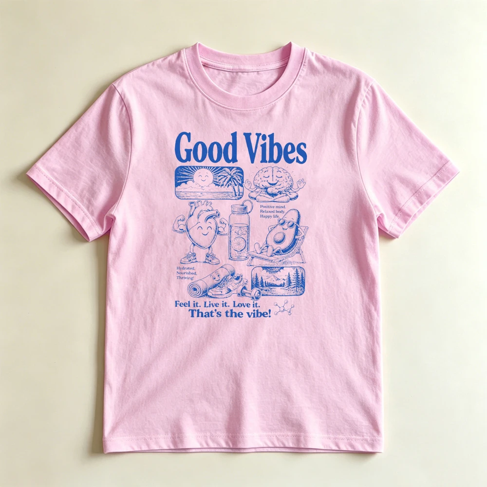 Wellness Health Vibe - T-shirt grafica unisex con stampa 'Good