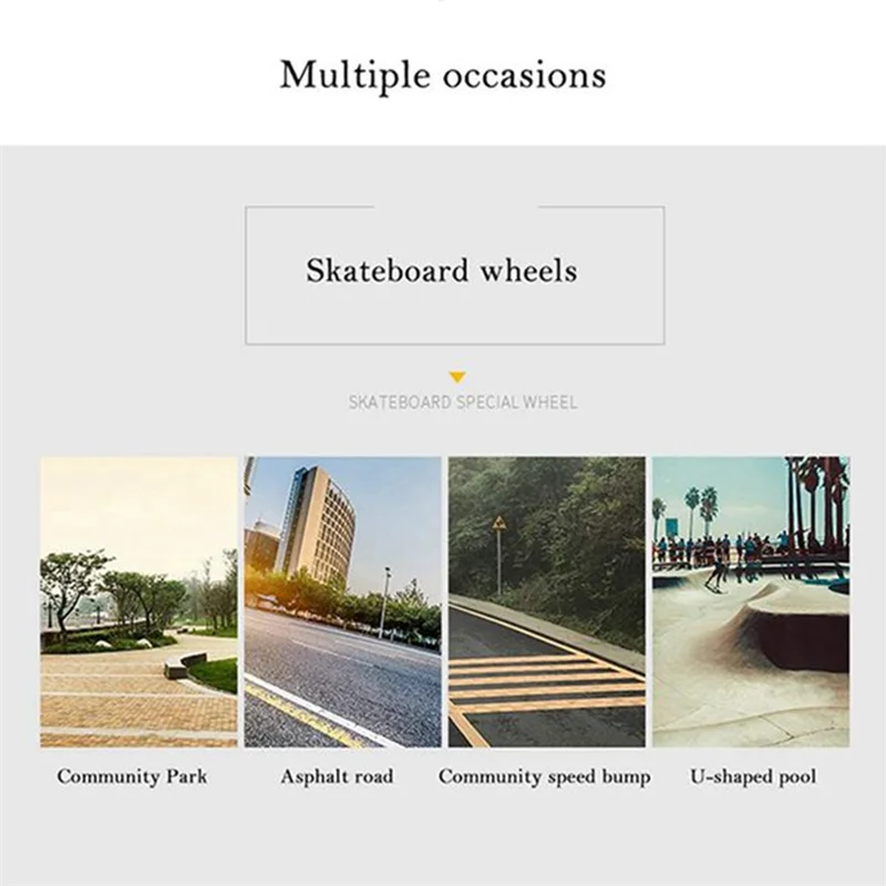 

4Pcs/Set Skateboard Longboard Wheel 54mmx36mm 82A Wheel Stunt Skateboards Downspeed PU Wheel,Black