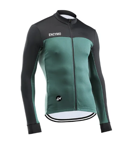 ENCYMO Pro Team Spring Autumn Road Cycling Jersey Men's Long Sleeve Mountain Racing Bicycle Clothing Maillot Ropa