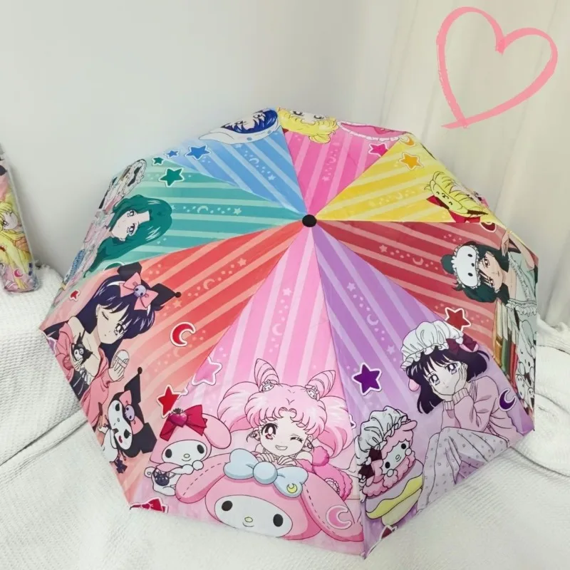 Sailor Moon cartoon kawaii water ice moon cute ins automatic sun umbrella sun protection anti-ultraviolet rainy day umbrella