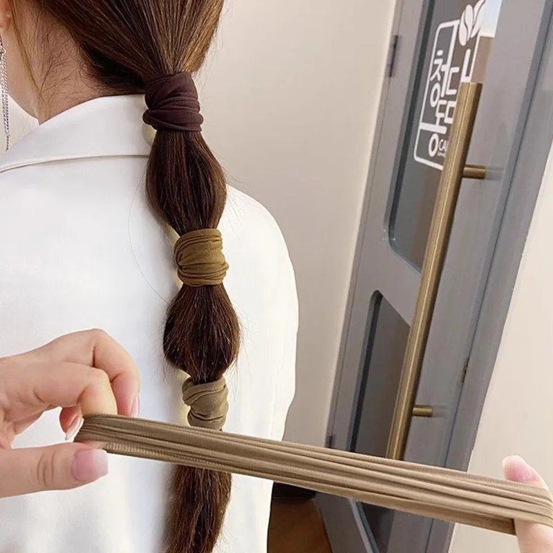 

4-комплект, однотонная, расширенная, утолщенная повязка для волос, веревки, женский держатель для хвоста, резинка для волос, резинки для волос, резинки