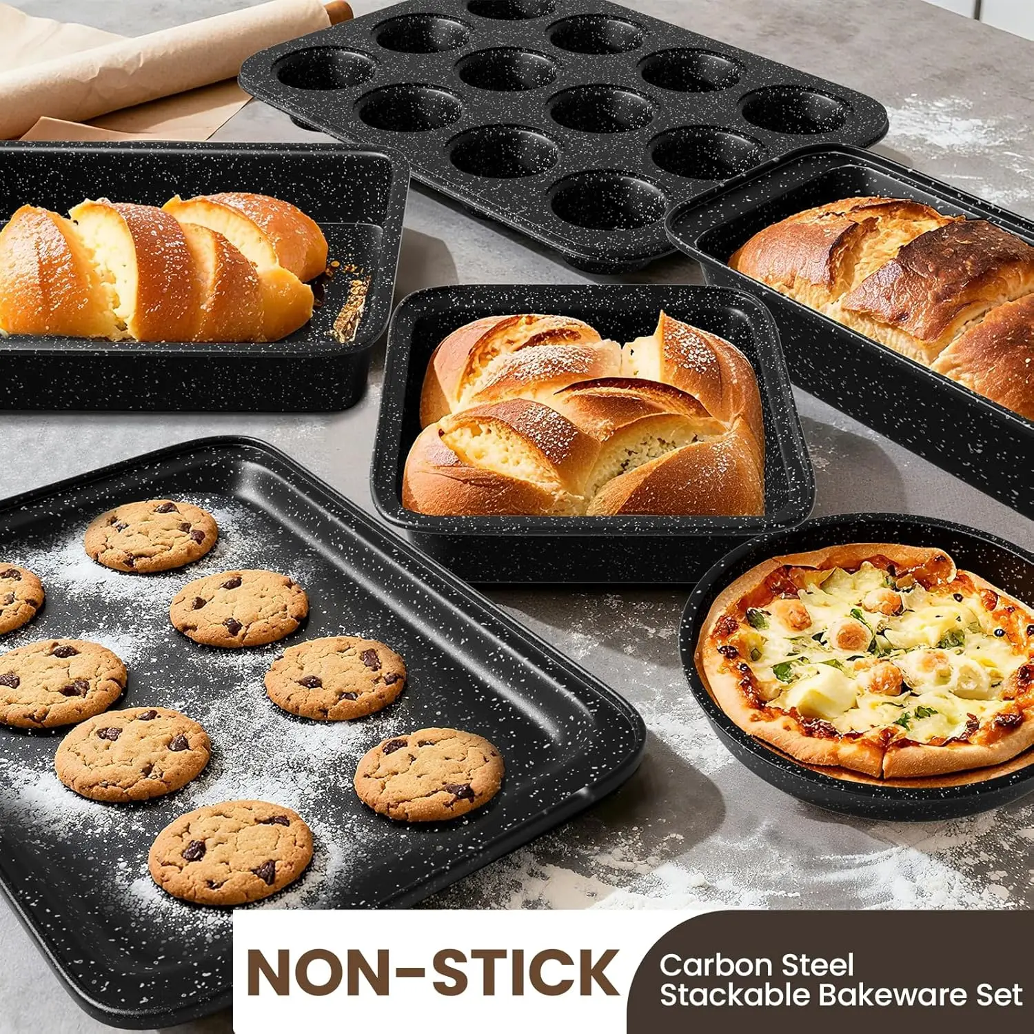 Pots and Pans Set Non Stick, 3 - Kitchen Baking Pan Set recension och pris