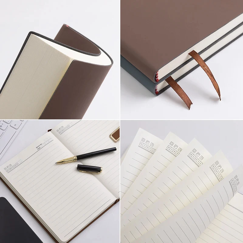 Caderno A5 de Couro PU com Capa Mole, Diário à Prova d'Água para Escrita, Planejador de Viagem Fofo para Escritório e Escola, Presente para Mulheres e Homens