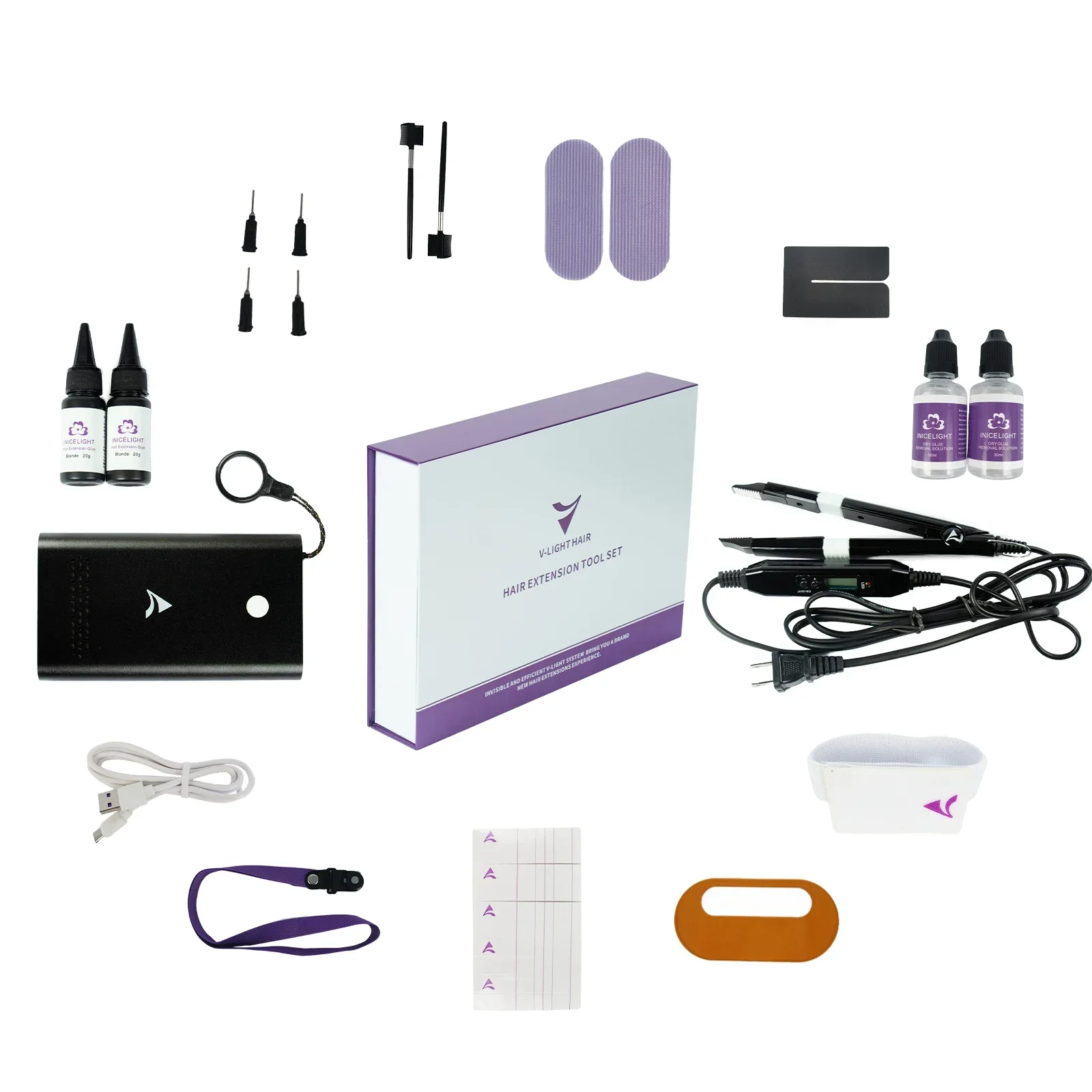 V Light Hair Extension Tools Machine Kit New System Tape In Hair Extension V-Light Hair Extensions Professional For Salon Venvee