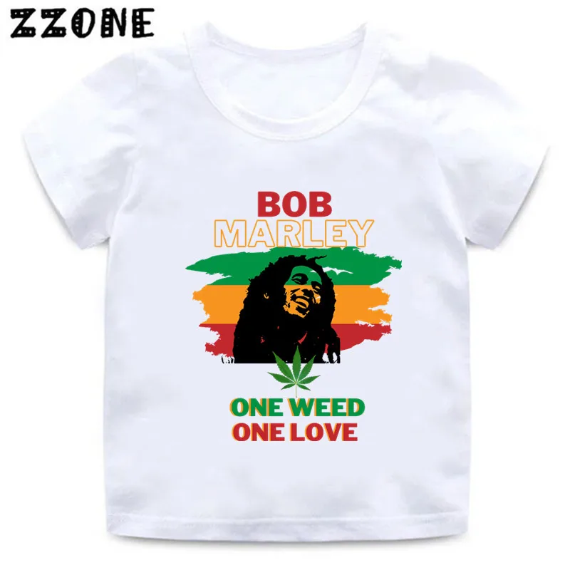 Jamaica Singer Bob Marley Reggae Rastafari Print Kids T shirt Boys Fashion T-shirt Baby Girls Casual Clothes Kids Summer Tops